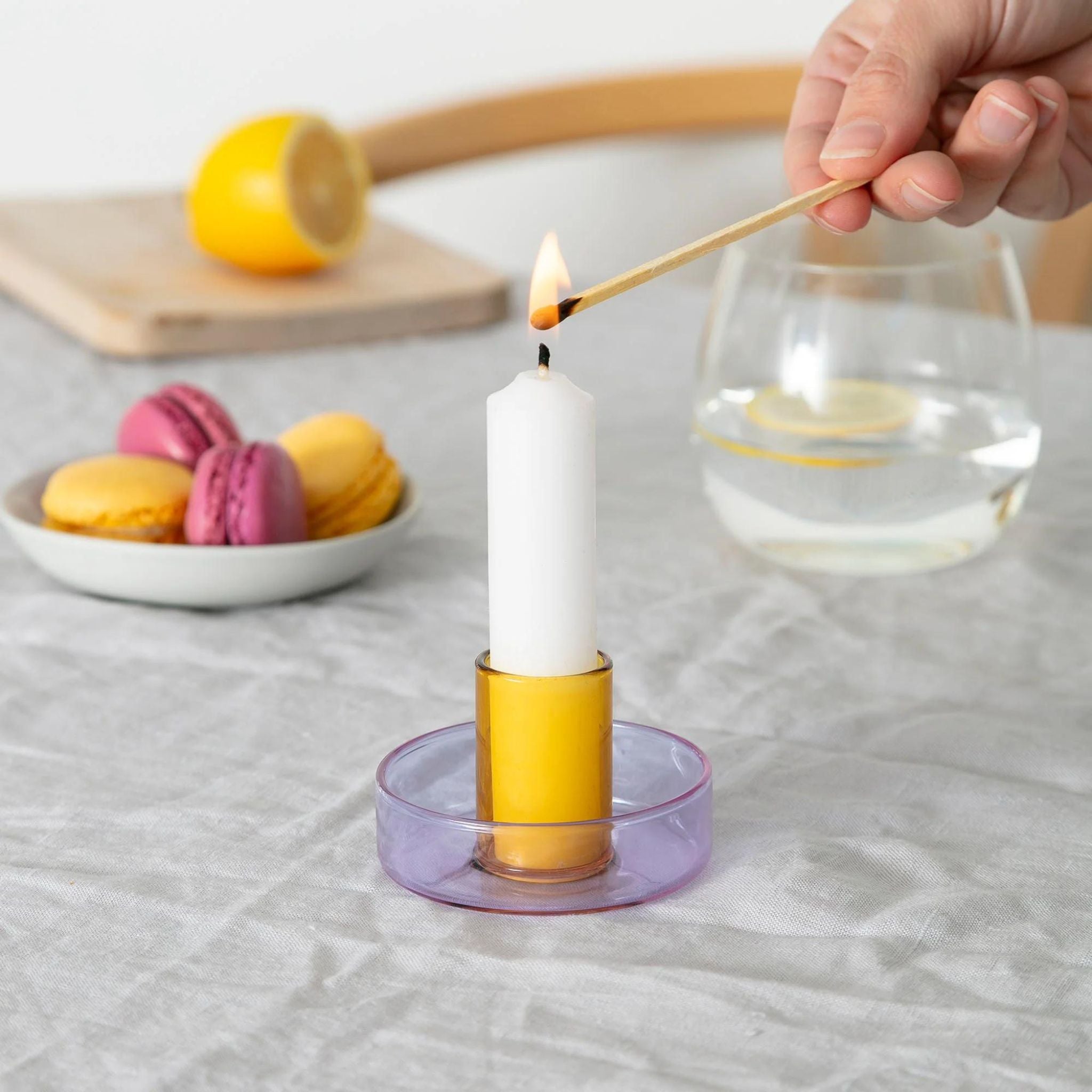Duo Tone Glass Candle Holder - Valley Variety