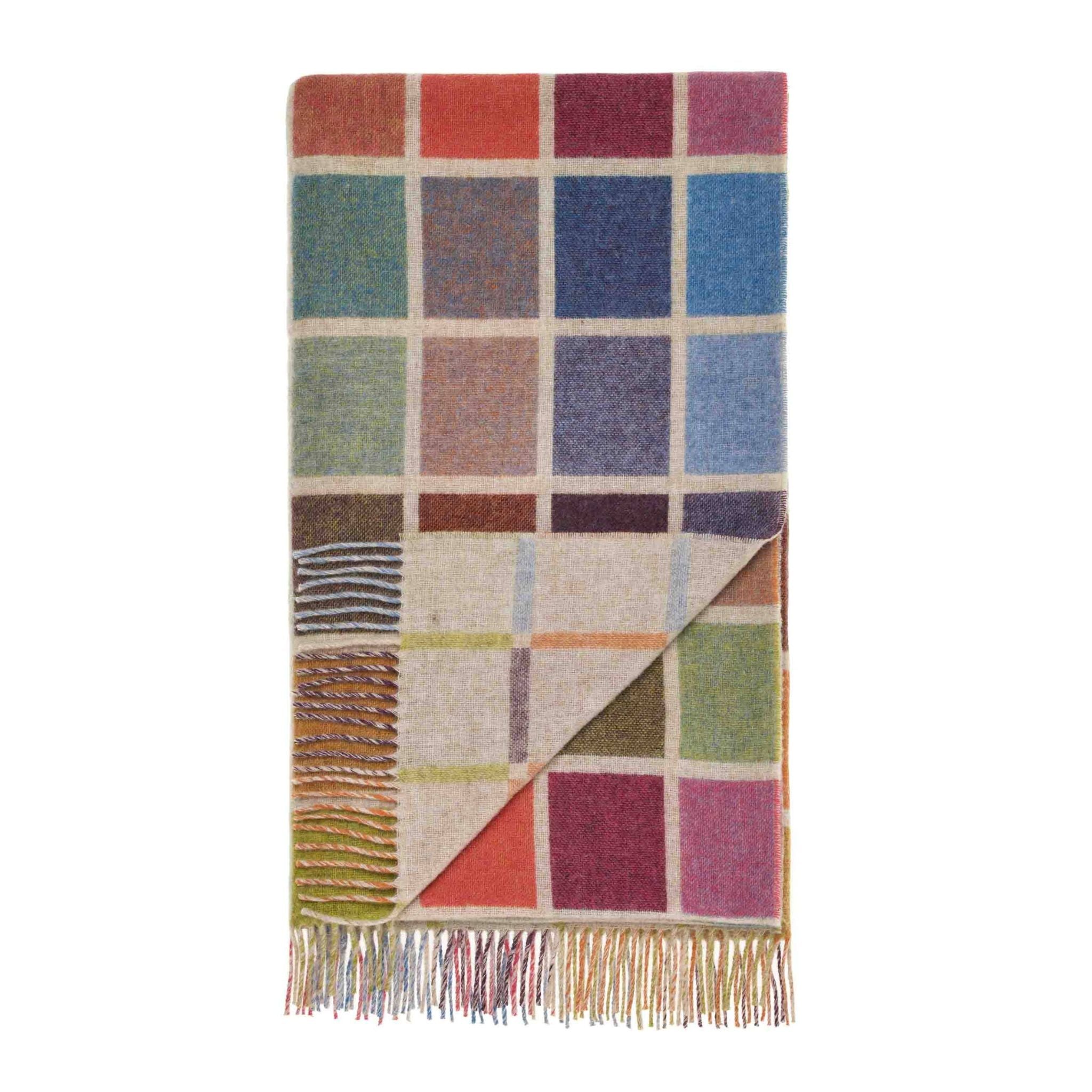 Merino Wool Throw - Multiblock Geometric