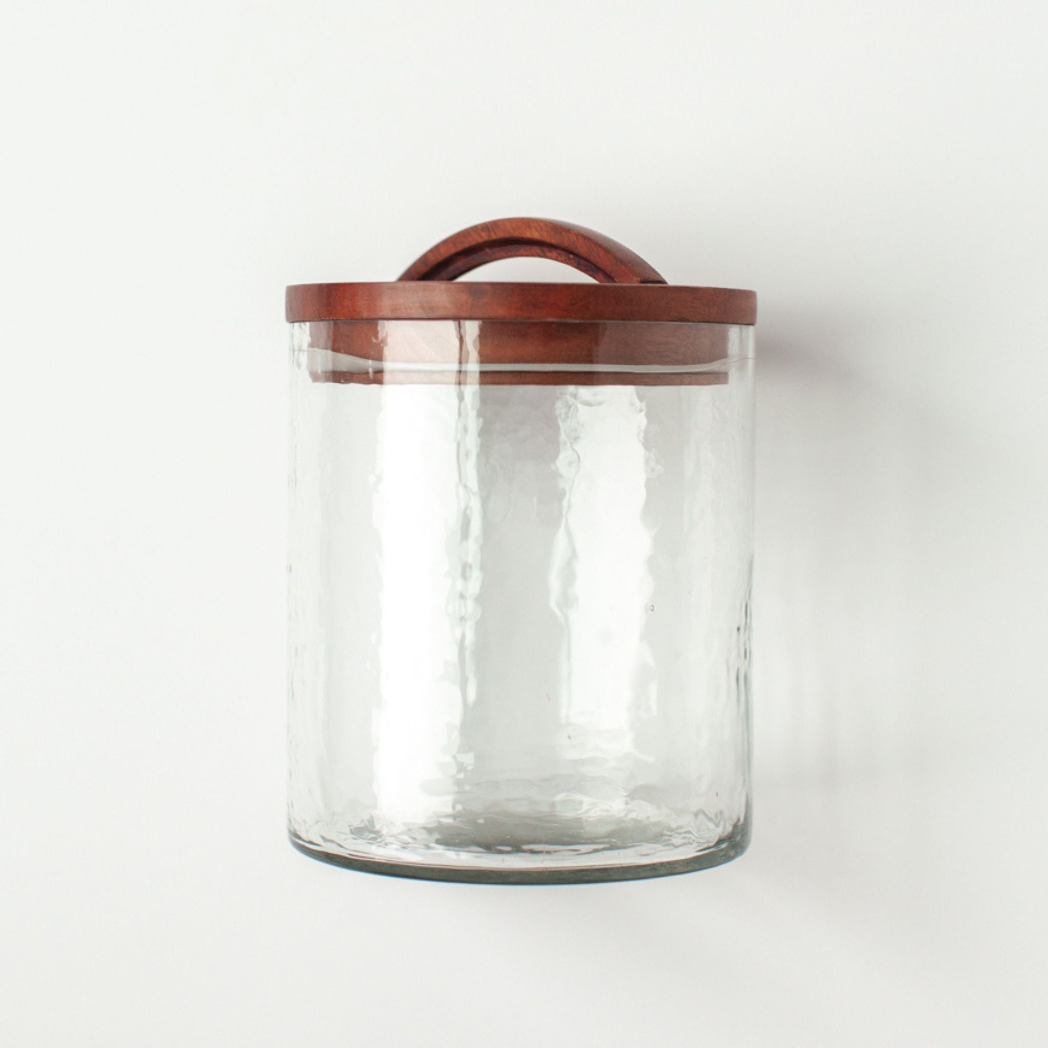 Handblown Hammered Glass Canisters