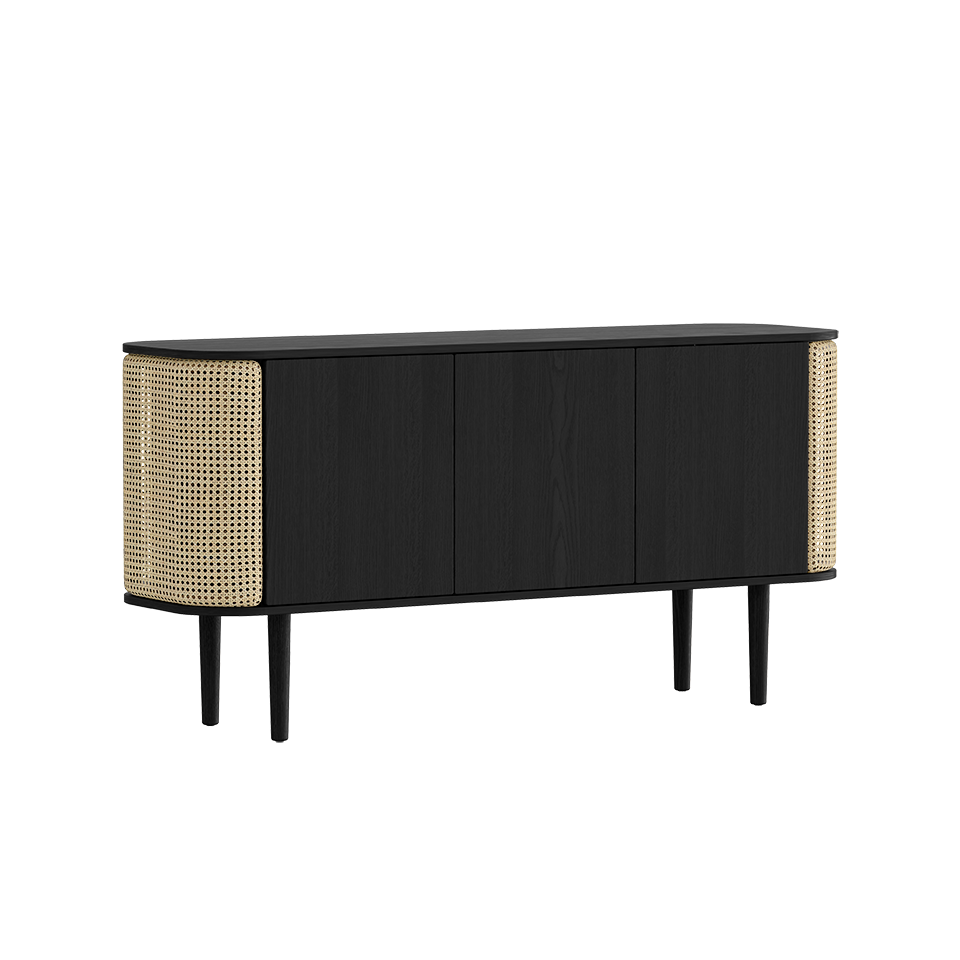 Treasures Cabinet 3 Doors, Black Oak