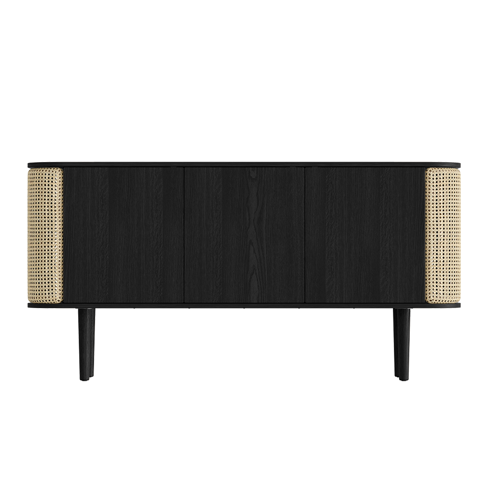Treasures Cabinet 3 Doors, Black Oak