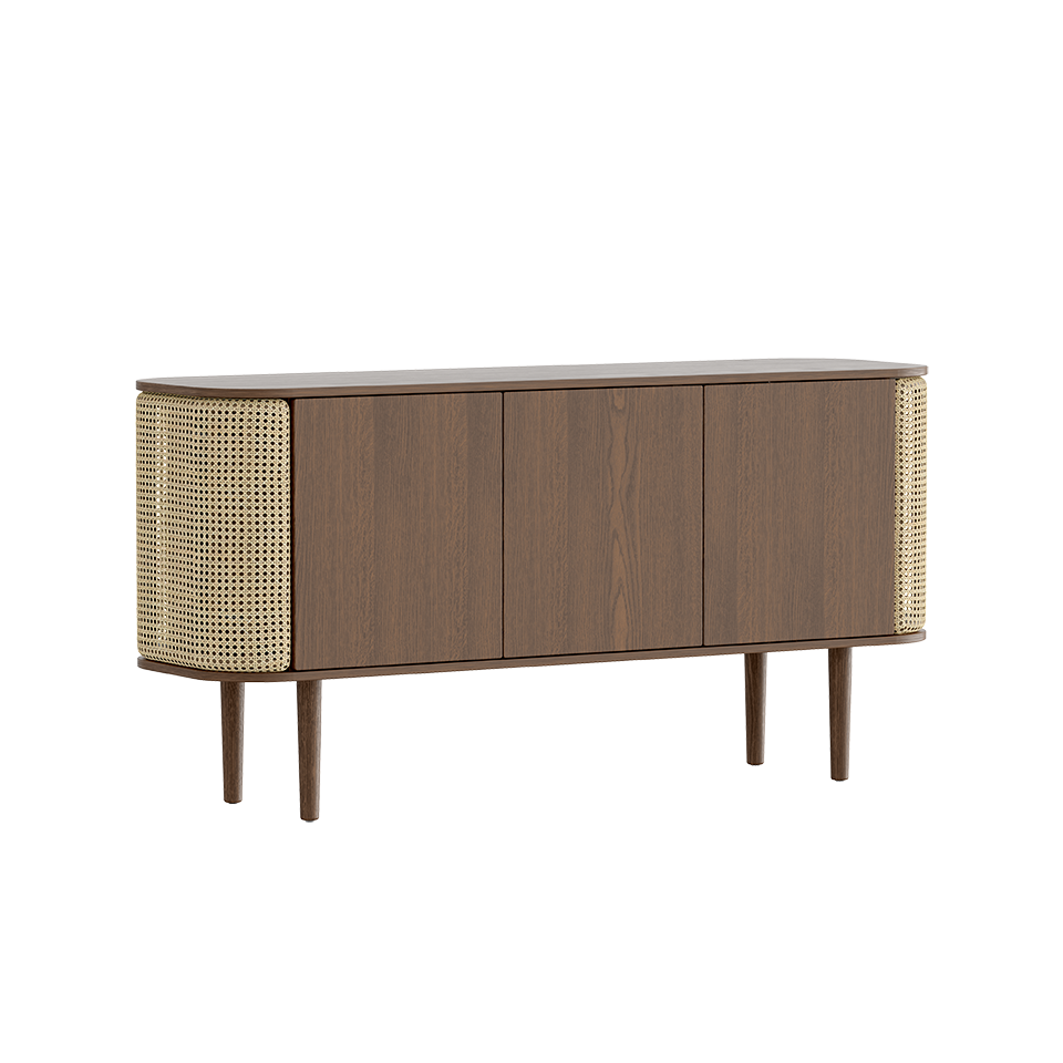 Treasures Cabinet 3 Doors, Dark Oak