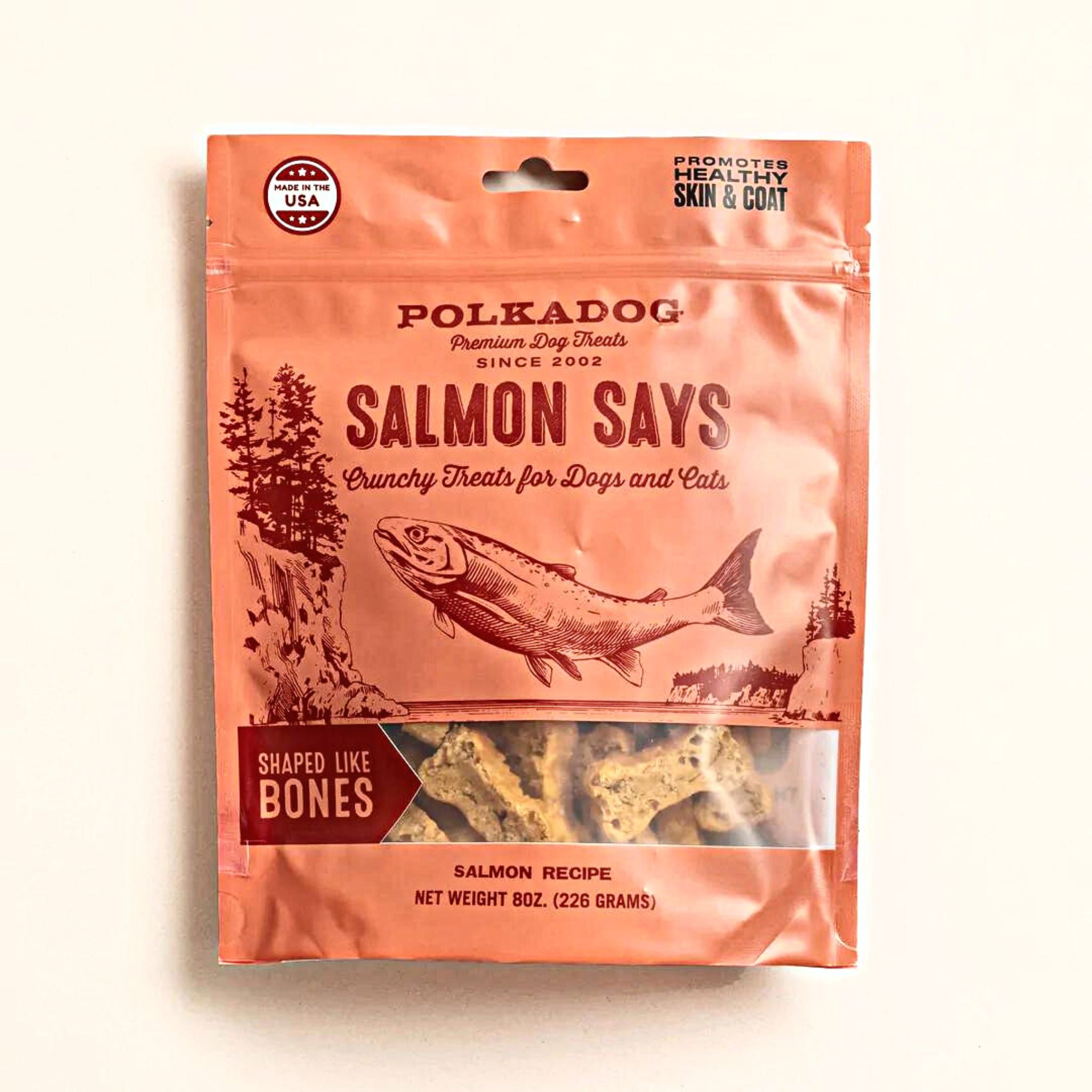 Salmon Says Bone Shaped 8oz - Valley Variety